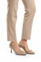 Beige Wrinkled Women's Heeled Shoes