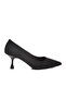 Black Suede Women's Heeled Shoes - 2
