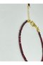 Quality Garnet Cube Cut Natural Stone Bracelet with Gold Detail for Women - 6