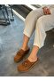 Taba Suede (Lina) Saraçlı Bead Detail Women's Slipper - 4