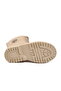 Beige Fleece Lined Lace up Zippered Girls' Boots - 5