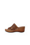 Genuine Leather Laser Cut Wedge Heel Women Slipper |   Alb26600602Y - 4