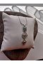Zircon Stone Chakra Elemental Three-Stone Vintage Dangle Y Steel Necklace - 2