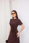 Women's Modal Fabric Crew Neck Dress with Tie Detail and Short Sleeves
