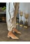 Beige Wrinkled Leather (Terry) Women's Ballet Flats - 6