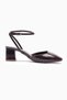 Women's Patent Leather Heeled Shoes Croco Patterned Helmet Helmeted Helina Brown - 2