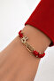 Red Ataturk Bracelet with Zircon Stones