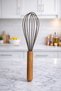 Bamboo Strappy Silicone Egg Beater - Whisk 24 cm Brown