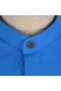 Ensar Shirt Anti-Sweat 100% Cotton Flared Linen Hidden Placket Long Sleeve Metal Snap Fasteners Cobalt Blue Color - 4