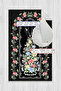 Black Floral Print Digital Print Pcs Non-Slip Sole Washable Prayer Rug - 2