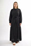 Hakim Yaka Linen Long Dress 703 Black