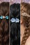 8 Pcs Women's Hairpin Set Colorful Pearl Stone F Bow Detail Snap Buckle Latch Buckle Gift Hairpin Set - 2