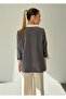 Contrast Color Paneled Blazer Jacket Palazzo Pants Cream - Anthracite Women's Suit - 6