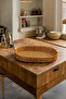 Valera Rattan Decorative Basket Presentation Serving Tray Wooden Strappy Oval Baskets 37 cm - 2