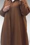 58093 Large Size Mevlana Cut Muslin Shirt - Brown - 2