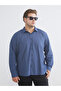 Esvab • Modern & Distinctive Large Size Standard Fit Long Sleeve Checkered Embroidered Men's Shirt