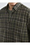 Regular Fit Long Sleeve Plaid Men's Shirt - 3