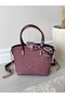 Burgundy Women's Straw Milas Handbag and Shoulder Bag - 3