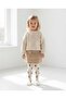 Children's Pantyhose with Glitter Pattern Detail, 3 Pieces, Ecru - 7