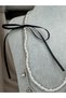 Multi-Layered Women's Necklace with Pearl Detail and Heart Lock and Key Figure - 3