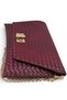 Burgundy Knitted Patterned Cover with Lock Detail Women's Portfolio & Clutch Bag (30 X 20 cm) - 4