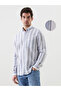 Regular Fit Long Sleeve Striped Men's Shirt