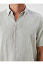 Regular Fit Short Sleeve Striped Dobby Men's Shirt - 3