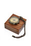 Brass Chain Clock with Wooden Box