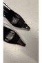 Pointed Toe Silver Buckle Detail Heeled Shoes Black
