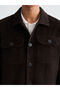 Regular Fit Velvet Men's Shirt Jacket - 2