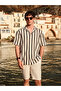 Regular Fit Short Sleeve Striped Men's Shirt