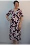 Black Floral Print Short-Sleeve Combed Cotton Viscose Dress - 3