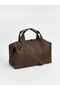 Gulis clothing large size brown leather Leather-Look cake travel bag - 2