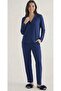 Women's Cotton Piece Shirt Collar Striped Long Pajama Set - 2