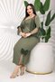 Plus Size Two-Piece Set: Luxurious Two-Piece Dress with Tulle Bolero and Bow Detail, Slit, and Strap Detail - 4