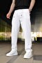Men's Linen Trousers - Comfortable Cut with Buttoned Zipper and Tie Detail