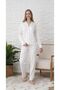 Women's Cotton Floral Print Shirt Collar Long Pajama Set - 2