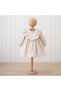 Elegant Baby Girl Dress with Floral Patterned Skirt and Lace Collar Detail - 3