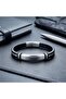 💎   Premium Name Engravable Steel Wire Rope D Leather and White Titanium Lock Bracelet 31833B15D2 - 4
