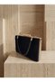 Black Color Imported Luxury K Velvet Chain Metal S Strappy Crystal Stone Women's Evening Dress Bag - 5