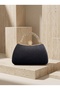 Black Color Imported Luxury K Velvet Chain Metal S Strappy Crystal Stone Women's Evening Dress Bag - 5