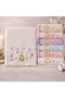 6-Piece Flora Light Flamingo Embroidered Hand-Face Towel Set with Velvet Pompoms (50 X 90 cm)