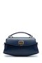 Lock Detailed Baguette Luvia Women's Crossbody Bag Navy Blue