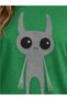 Women's Minimal Alien Character Printed Green T-Shirt 100% Cotton Casual - 5