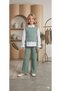Girl's Knitwear Burgu Vest Set Pants Set - Shirt Burgu Knitted Vest and Pants Combination (New Season) - 2