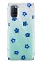 Oppo A52 / A72 / A92 Compatible Blue Floral Print Transparent Phone Case