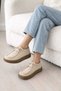Melinta Ecru Suede Rubber Sole Women's Loafers Casual Shoes - 4
