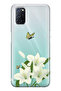 Oppo A52 / A72 / A92 Compatible White Lily Patterned Transparent Phone Case