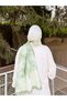 Mineşarp Soft Aura Series Patterned Shawl – Pastel Tone Modern Pattern Mint Green Lilac Color - 3