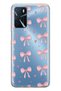 Oppo A16 / A55 Compatible Pink Bow Patterned Transparent Phone Case